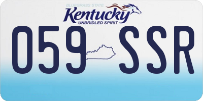 KY license plate 059SSR