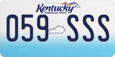 KY license plate 059SSS