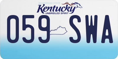KY license plate 059SWA