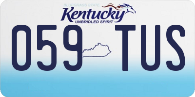 KY license plate 059TUS
