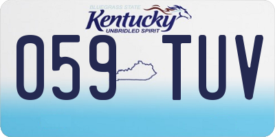 KY license plate 059TUV