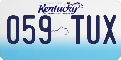 KY license plate 059TUX