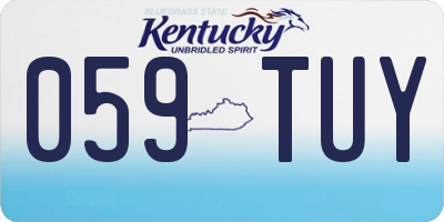 KY license plate 059TUY