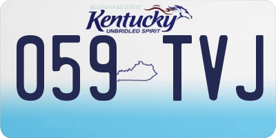KY license plate 059TVJ