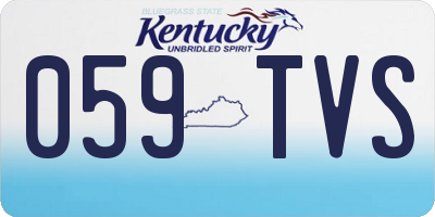 KY license plate 059TVS