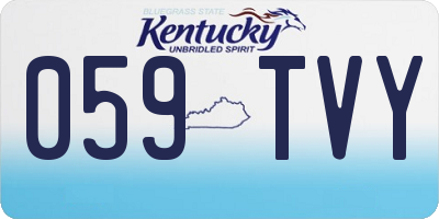 KY license plate 059TVY