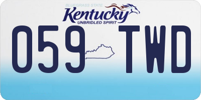 KY license plate 059TWD