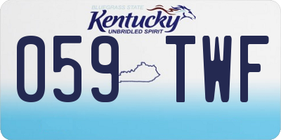 KY license plate 059TWF