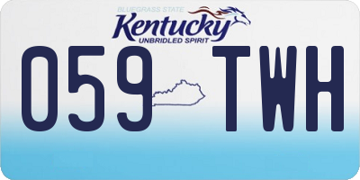 KY license plate 059TWH