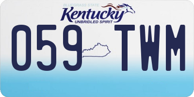 KY license plate 059TWM