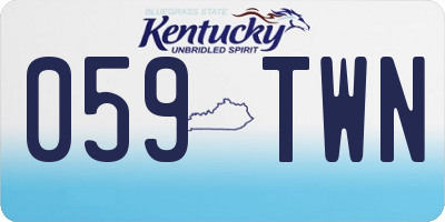 KY license plate 059TWN