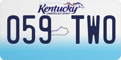 KY license plate 059TWO