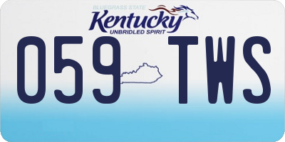 KY license plate 059TWS