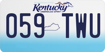 KY license plate 059TWU
