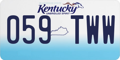 KY license plate 059TWW
