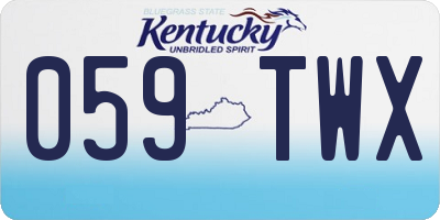 KY license plate 059TWX