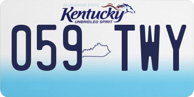 KY license plate 059TWY