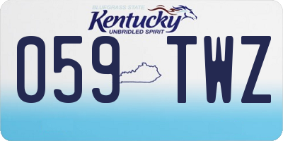 KY license plate 059TWZ