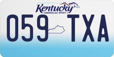 KY license plate 059TXA