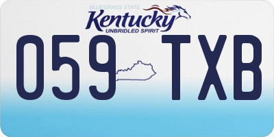 KY license plate 059TXB