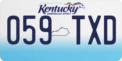 KY license plate 059TXD
