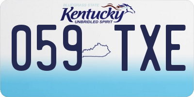 KY license plate 059TXE