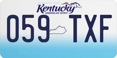 KY license plate 059TXF