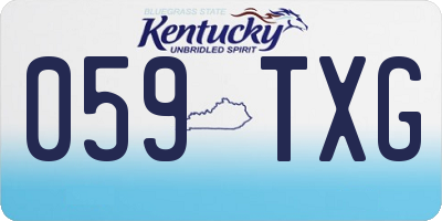 KY license plate 059TXG