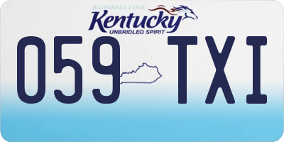 KY license plate 059TXI