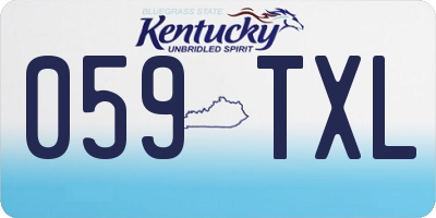 KY license plate 059TXL