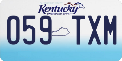 KY license plate 059TXM