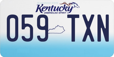 KY license plate 059TXN