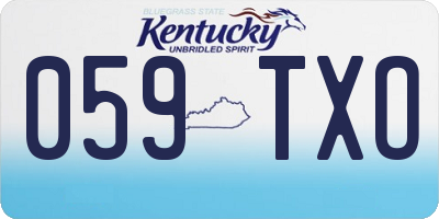 KY license plate 059TXO