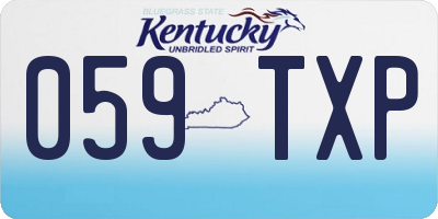 KY license plate 059TXP
