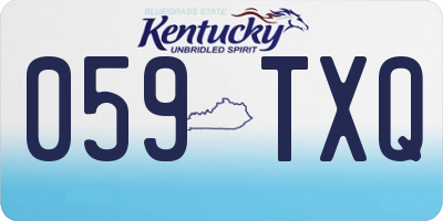 KY license plate 059TXQ