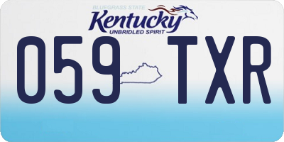 KY license plate 059TXR