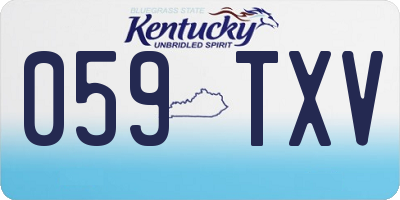 KY license plate 059TXV