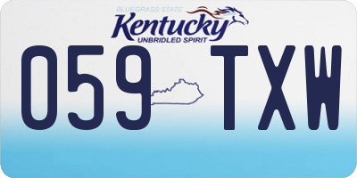 KY license plate 059TXW