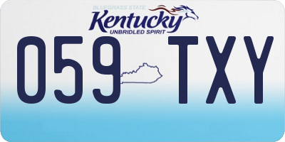 KY license plate 059TXY