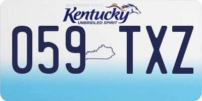 KY license plate 059TXZ