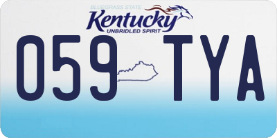 KY license plate 059TYA