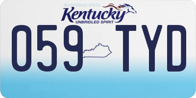 KY license plate 059TYD