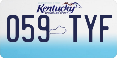 KY license plate 059TYF