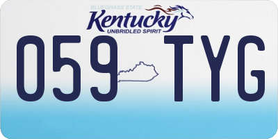 KY license plate 059TYG
