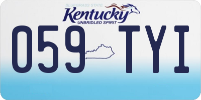 KY license plate 059TYI