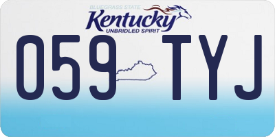 KY license plate 059TYJ