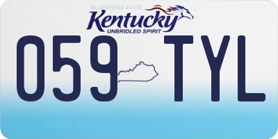 KY license plate 059TYL