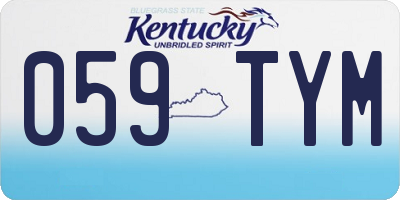 KY license plate 059TYM