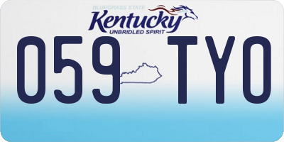 KY license plate 059TYO