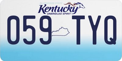 KY license plate 059TYQ
